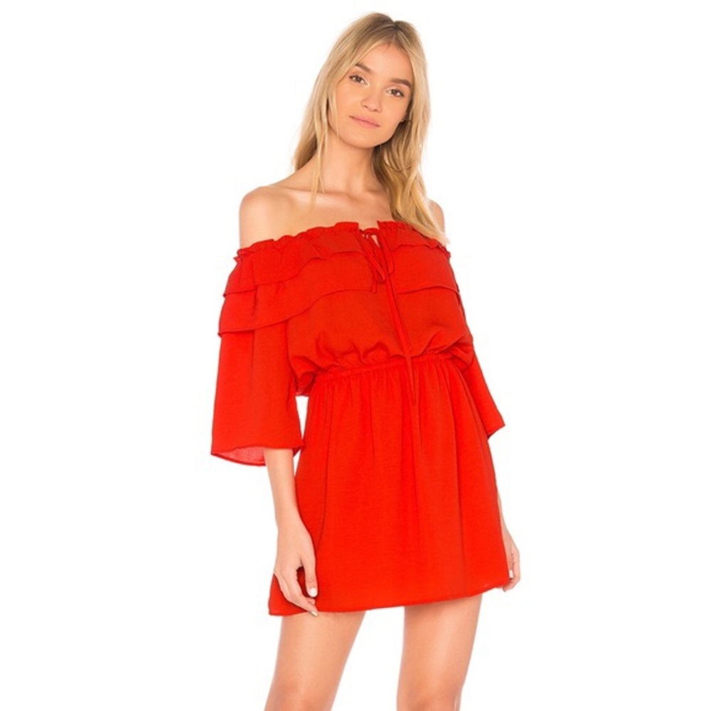 JACK BY BB DAKOTA RED OFF THE SHOULDER DRESS